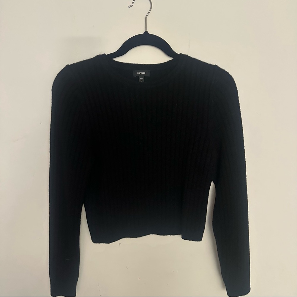 Express Black cropped sweater M